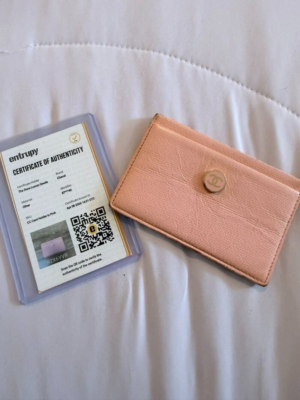 Chanel Vintage Pink Caviar CC Card Holder